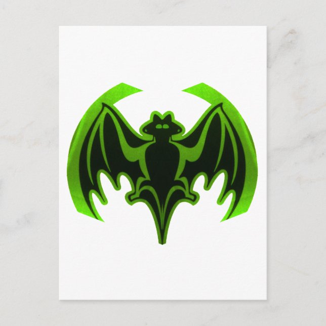 Bat Green MUSEUM Zazzle Geschenke Postkarte (Vorderseite)