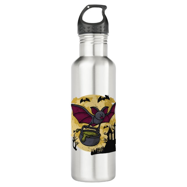 Bat Halloween Edelstahlflasche (Vorderseite)