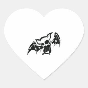 Bat Halloween Herz-Aufkleber