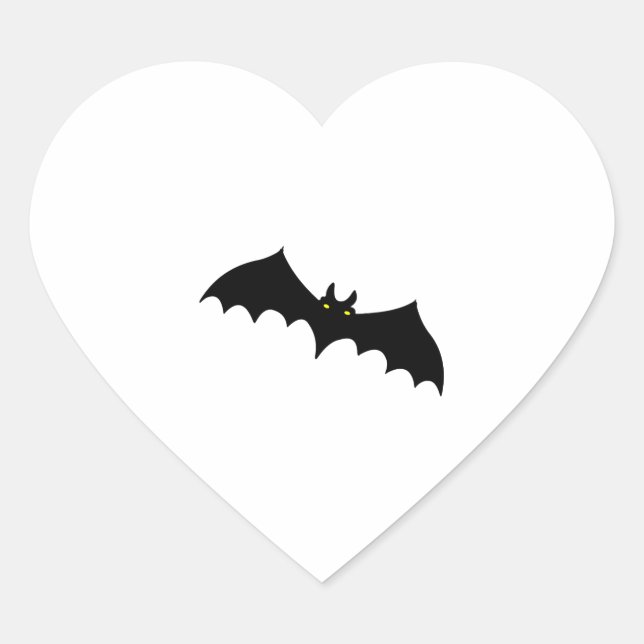 BAT-halloween Herz-Aufkleber (Vorderseite)