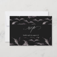 Bat Halloween Party w Repas RSVP Black