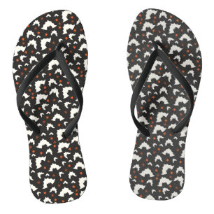 Bat Halloween Seamless Muster Flip Flops