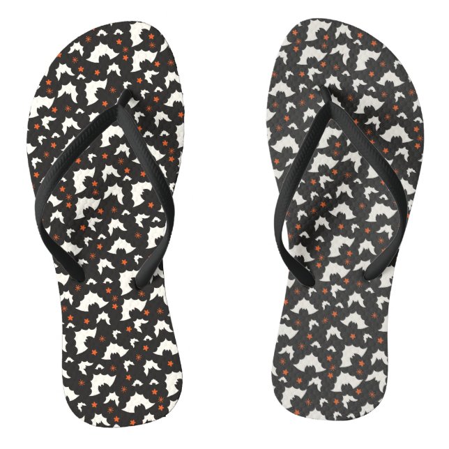 Bat Halloween Seamless Muster Flip Flops (Fußbett)