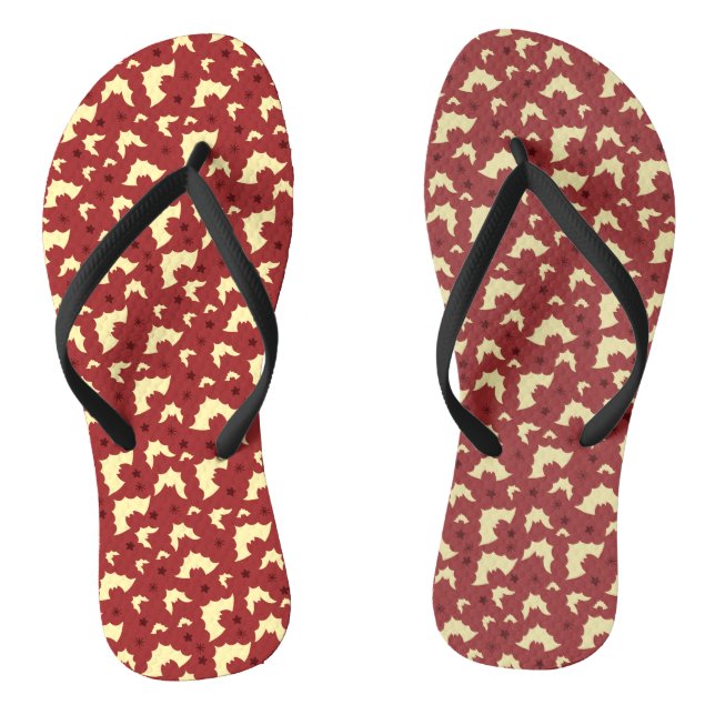 Bat Halloween Seamless Muster Flip Flops (Fußbett)