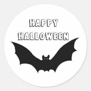 Bat Happy Halloween Classic Round Sticker