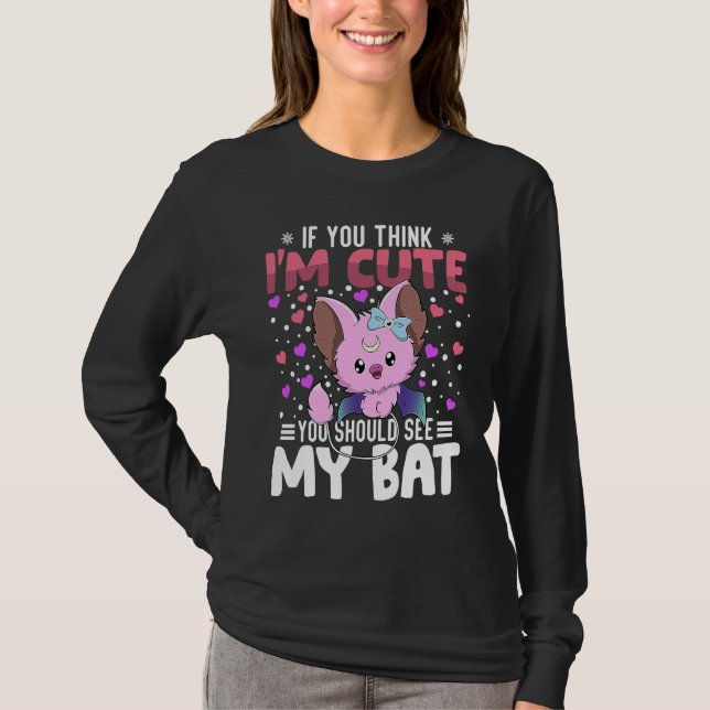 Bat Heart Valentine's Day Animal For Womens Kids T-Shirt (Vorderseite)
