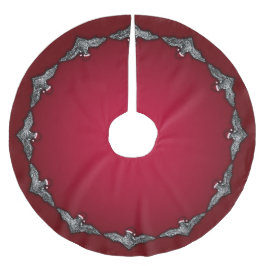 Bat in einer Weihnachtsmannmütze Polyester Weihnachtsbaumdecke