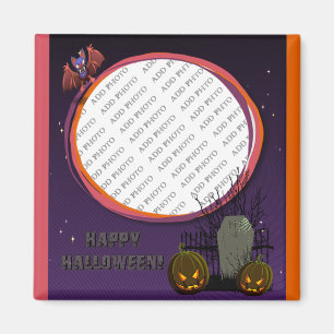 Bat, Jack o' Lanterns, Grabstein, Foto-Rahmen hinz Magnet
