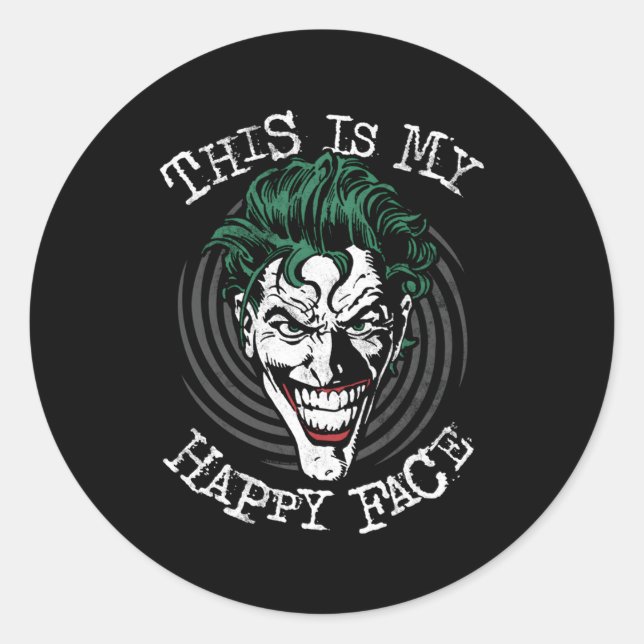 Bat Joker Das ist mein glückliches Gesicht Runder Aufkleber (Vorderseite)