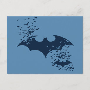 Bat-Logo-Burning in Fledermäuse Postkarte