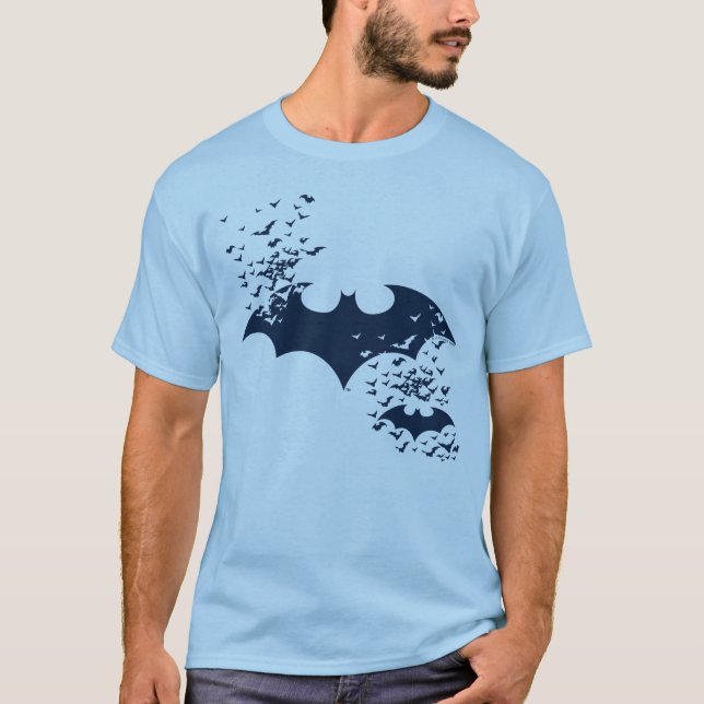 Bat-Logo-Burning in Fledermäuse T-Shirt (Vorderseite)
