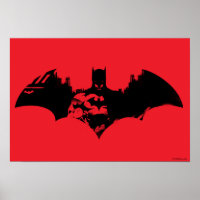 Bat-Logo für Batman- und Gotham-Silhouette