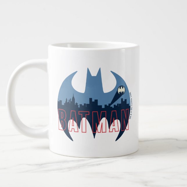 BAT-Logo mit Gotham- und Bat-Signal Jumbo-Tasse (Links)