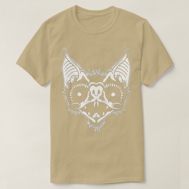 Bat Lover Vampire Chiroptera Head Goth Punk T-Shirt (Design vorne)