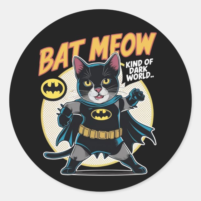 BAT Meow Runder Aufkleber (Vorderseite)