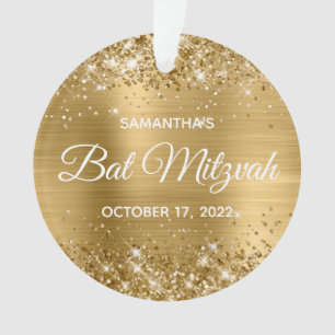 Bat mitzvah à huile Glittery Gold Ombre