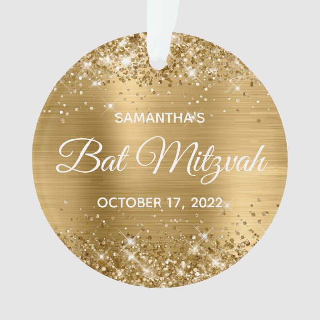 Bat mitzvah à huile Glittery Gold Ombre (devant)