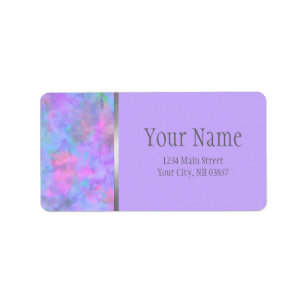 Bat Mitzvah Abstrakt Lila Pink Blue Silver Adressaufkleber