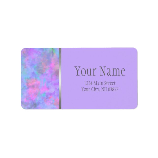 Bat Mitzvah Abstrakt Lila Pink Blue Silver Adressaufkleber (Vorne)
