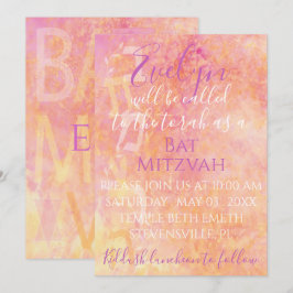 Bat Mitzvah Bar Mitzvah Blume Subtile Einladung