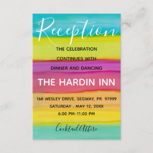 Bat Mitzvah Bar Mitzvah Colorful Empfang Card Begleitkarte