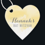 BAT MITZVAh bevorzugen Tag mit moderner gelber Was Geschenkanhänger<br><div class="desc">durch kat massard >>> https://linktr.ee/simplysweetpaperie << Ein niedliches,  herzförmiges Tag,  das sich perfekt für die Vorliebe von Tags für Ihre besondere Veranstaltung eignet.</div>