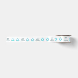 Bat Mitzvah Blue Opal Personalisiert Glam Holiday Satinband