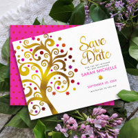 Bat Mitzvah Chic Gold Rosa & Roter Wald Baum des L