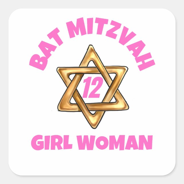 Bat Mitzvah Classic Round Sticker (Vorderseite)