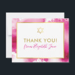 BAT MITZVAH danke Gold Star rosa Aquarell<br><div class="desc">per kat massard >>> kat@simplysweetPAPERIE.com << Eine einfache, stilvolle Art zu sagen, danke an Ihre Gäste für die Teilnahme an Ihrem Kind BAT MITZVAH Setup als Vorlage ist es einfach für Sie, Ihre eigenen Daten, oder klicken Sie auf die Schaltfläche Anpassen und Sie können hinzufügen oder ändern Text, Schriftart, Größen...</div>