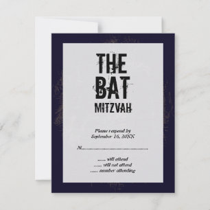 Bat mitzvah de bande rock RSVP carte de réponse no