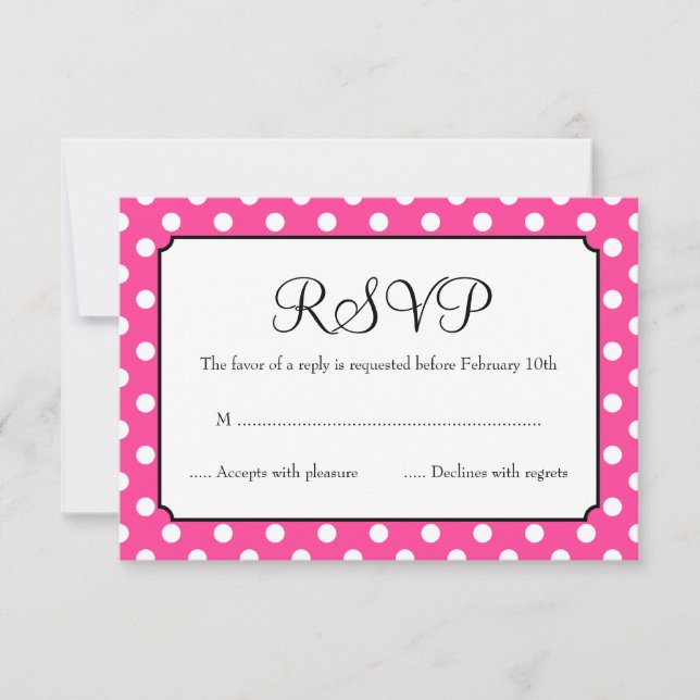 Bat mitzvah de point de polka rose Candy RSVP (Devant)