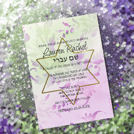 Bat Mitzvah Delicate Floral Watercolor Design Einladung
