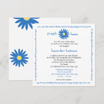 Bat Mitzvah Delightful Daisy Message Text Blau