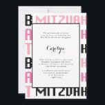 Bat Mitzvah Einladung Black and Pink<br><div class="desc">Bat Mitzvah Einladung in Rosa und Schwarz. Karo diese passenden Artikel im Shop. *Sweatshirt *Wasserflasche *LKWerhat *Tücher *Handtuch *Tasse</div>