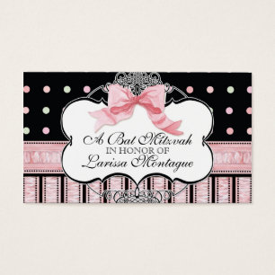 Bat Mitzvah Einladung - Französischer Bow Dot Swir