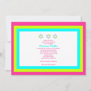 Bat Mitzvah Einladung Marissa Malka Rosa Blau