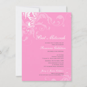 BAT MITZVAH ERSUCHT: Bella 1P Einladung