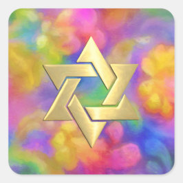 Bat Mitzvah farbenfroh gestrichen Damaskus Gold St Quadratischer Aufkleber
