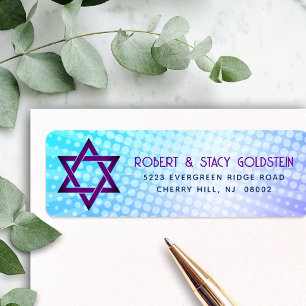 Bat Mitzvah Fun Retro Blue Lila Anschrift