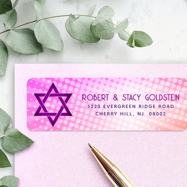 Bat Mitzvah Fun Retro Rosa Orange Adresse (Von Creator hochgeladen)
