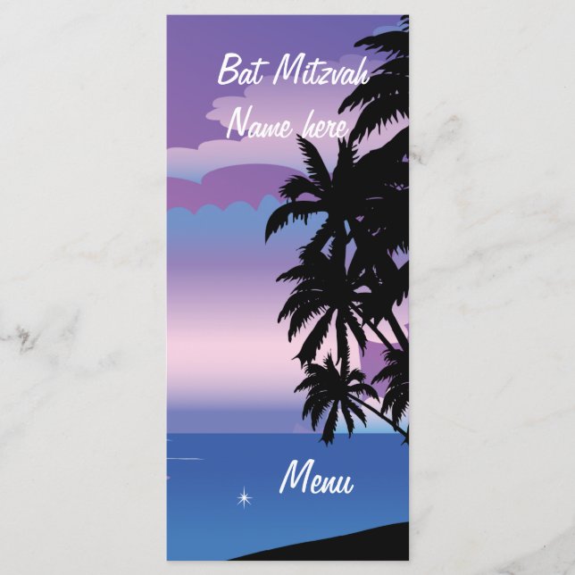 Bat Mitzvah für Shelley Menükarte (Vorderseite)