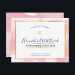 BAT MITZVAH, goldrosa Aquarell Save the Date Einladung<br><div class="desc">von kat massard >>> kat@simplysweetPAPERIE.com << - - - - - - - - - - - - - - - - - - - - - - - - - - - - - - - - - - - - - - - - - - - - -...</div>