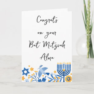 bat mitzvah Gratulationen Karte