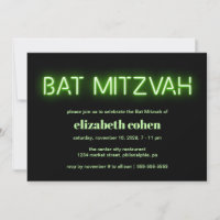 Bat Mitzvah Green Neon Lights