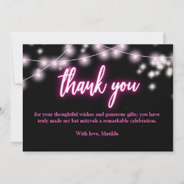 Bat Mitzvah Hot Pin  Neon Themed Dankeskarte