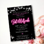 Bat Mitzvah Hot Pink Neon Themed Einladung<br><div class="desc">Wir freuen uns, Ihnen unsere moderne Kalligraphie-Neon-inspiriert-Suite für einen glänzenden Bar oder Bat Mitzvah vorstellen zu können! Diese lustige Kollektion beinhaltet alles, was Sie brauchen, von Servietten und Tellern auf Papier bis hin zu einem gemütlichen Schild und vielem mehr. Wenn Sie Fragen haben oder Hilfe bei der Personalisierung benötigen, senden...</div>