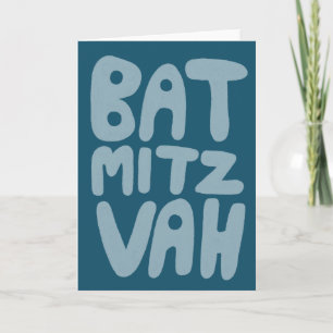 BAT MITZVAH individuell gestaltete Grußkarte Blau  Karte