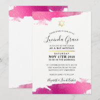 BAT MITZVAH INVITE Modernes vergoldetes goldfarben