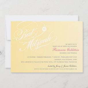 BAT MITZVAH INVITE Stilvolle Typografie ombre gelb Einladung